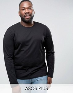 Лонгслив с круглым вырезом ASOS PLUS - Черный
