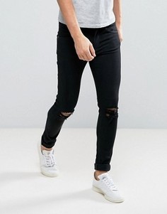 Dr Denim Leroy Jean Black Ripped Knees - Черный