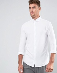 Узкая рубашка-премиум из пике Jack &amp; Jones - Белый