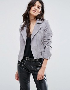 Замшевая байкерская куртка Vero Moda - Серый