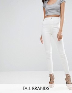Укороченные эластичные джинсы скинни с завышенной талией Missguided Tall Vice - Белый