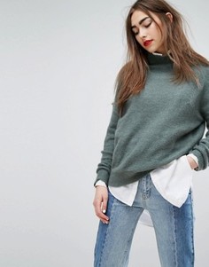 Вязаный джемпер с высокой горловиной Moss Copenhagen - Зеленый