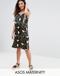 ASOS Maternity Animal Print Stripe Cami Dress - Зеленый