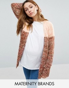 Кардиган с полоской Mamalicious Maternity - Коричневый Mama.Licious