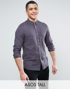 Серая вискозная рубашка классического кроя ASOS TALL - Зеленый