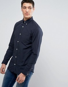 Узкая оксфордская рубашка премиум-класса Jack &amp; Jones - Темно-синий