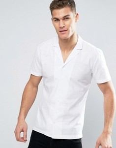 Белая рубашка с короткими рукавами и отложным воротником Minimum Luca - Белый