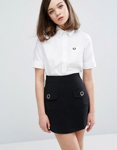 Оксфордская рубашка с короткими рукавами Fred Perry Authentic - Белый