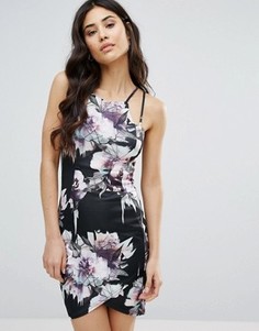 AX Paris Printed Bodycon Dress With Skater Top - Мульти