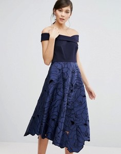 Coast Valerie Bardot Top Midi Dress - Синий