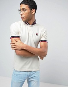 Футболка-поло с бейсбольным воротником Fila Vintage - Stone