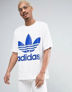 Свободная белая футболка adidas Originals AC BK7174 - Белый