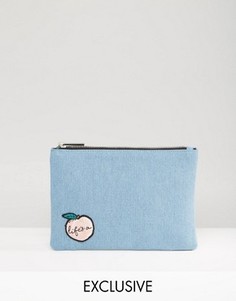 Skinnydip Exclusive Lifes A Peach Denim Pouch - Синий