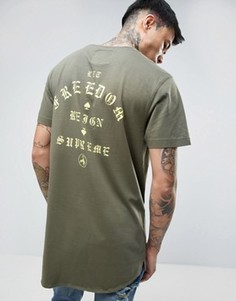 Cayler &amp; Sons Longline T-Shirt With Back Print - Зеленый