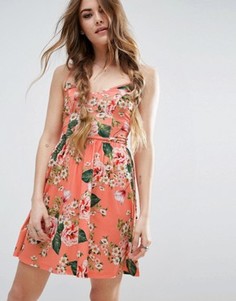 Короткое приталенное платье в стиле 90-х со шнуровкой на спине ASOS - Мульти