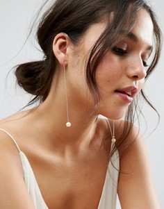 Серьги-подвески с искусственным жемчугом ASOS - Кремовый