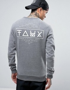 Friend or Faux Limitless Back Print Sweat - Серый