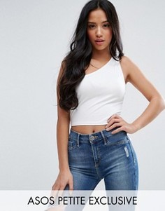 Топ на одно плечо с открытой спиной ASOS PETITE - Белый