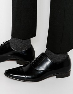 Кожаные черные оксфордские туфли со вставкой на носке ASOS - Черный