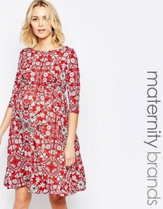 Трикотажное платье для беременных с цветочным принтом Mamalicious - Мульти Mama.Licious