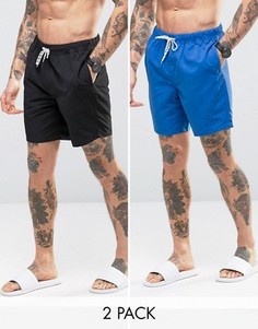 2 шорт для плавания средней длины (синие/черные) ASOS - СКИДКА - Мульти