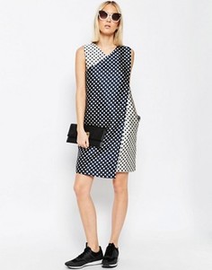 Жаккардовое платье мини ASOS WHITE - Темно-синий