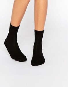 Однотонные носки в рубчик ASOS - Черный