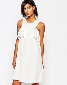 Цельнокройное платье с рюшами Vero Moda - Белый