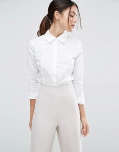 Белая рубашка с фигурным воротником ASOS - Белый