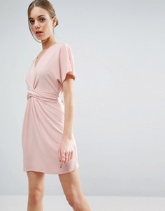 Креповое платье с запахом ASOS - Розовый