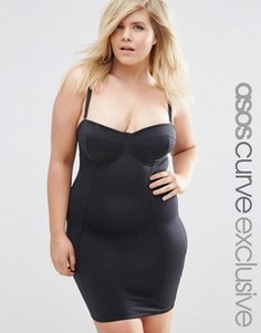 Корректирующая комбинация-бандо с чашками на косточках ASOS CURVE - Черный