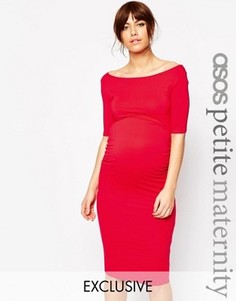 Платье для беременных с укороченными рукавами ASOS Maternity PETITE - Красный