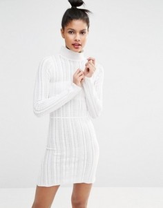 Трикотажное платье с высоким воротом Sonia By Sonia Rykiel - Белый