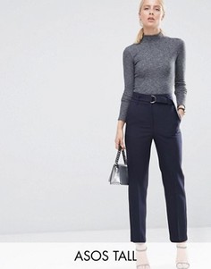 Брюки с завышенной талией ASOS TALL - Темно-синий