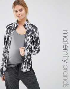 Повседневная куртка на молнии с принтом Mamalicious - Мульти Mama.Licious