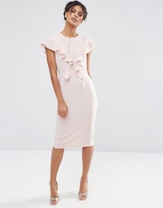 Платье-футляр с оборками спереди ASOS - Розовый