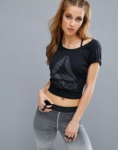 Футболка с логотипом спереди Reebok - Черный