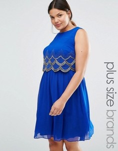 Приталенное платье без рукавов Lovedrobe Luxe - Синий