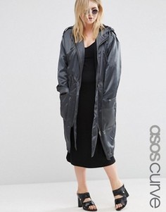 Атласная парка ASOS CURVE Premium - Серый