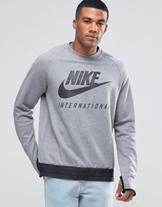 Серый свитшот с круглым вырезом Nike International 802373-091 - Серый