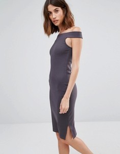 Трикотажное платье-футляр с широким вырезом Vero Moda - Серый