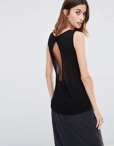 Трикотажный топ с драпировкой на спине Vila - Черный