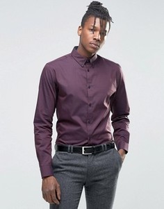 Строгая рубашка с воротником на пуговицах Selected Homme - Красный