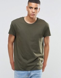 Oversize-футболка с необработанным краем Selected Homme - Зеленый