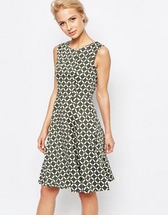 Платье-трапеция с ретро-принтом в горошек Closet - Зеленый