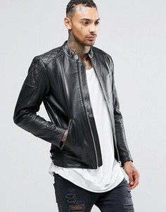 Кожаная байкерская куртка Diesel L-Marton - Черный