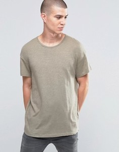 Oversize-футболка из меланжевого полотна Selected Homme - Зеленый