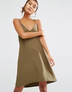 Платье-комбинация с люверсами First &amp; I - Зеленый