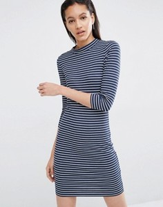 Облегающее платье в полоску Just Female - Синий