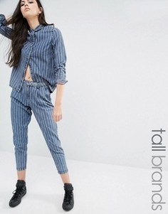Брюки в тонкую полоску Noisy May Tall Co Ord - Синий